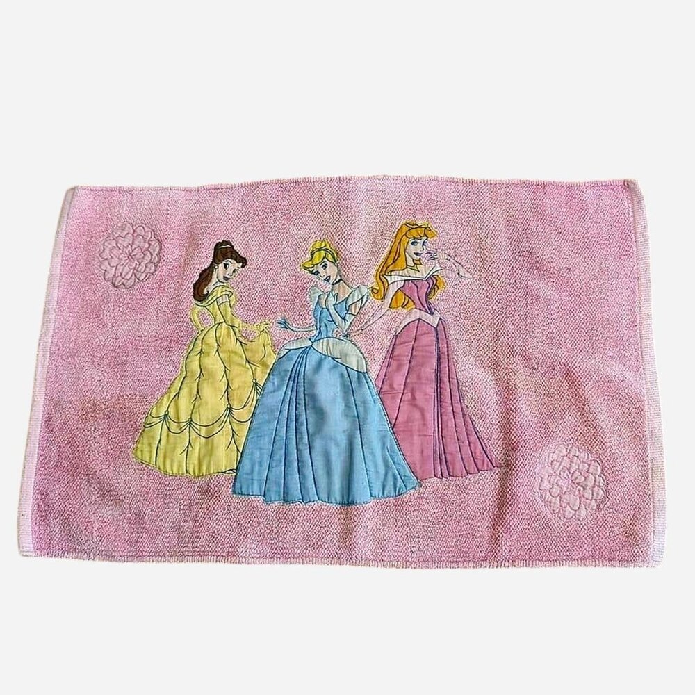 Vintage Y2K Disney Princess Bath Mat Pink Belle Cinderella Aurora 2000s - Picture 4 of 4